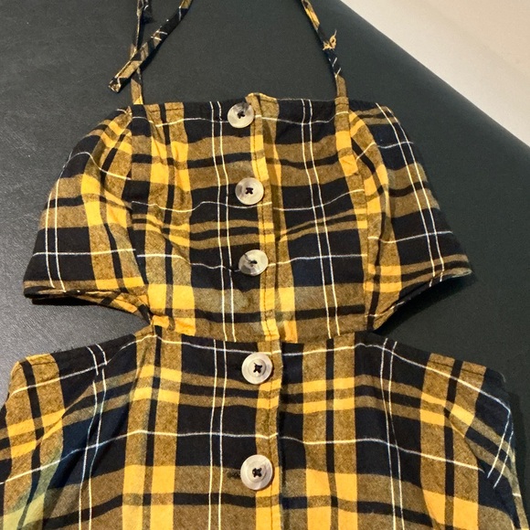 Urban Outfitters Yellow Plaid Backless Dress - Picture 3 of 6